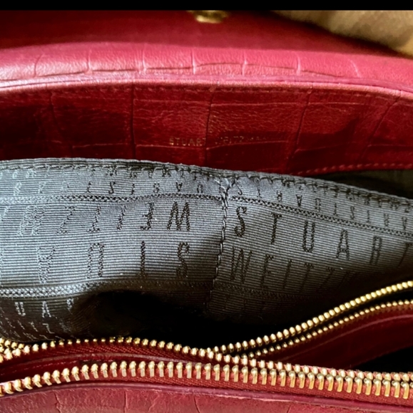 Vintage Stuart Weitzman Ruby Red Soho Leather Bag - Picture 4 of 6